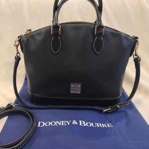 Pebble Grain Zip Zip Satchel Black Black